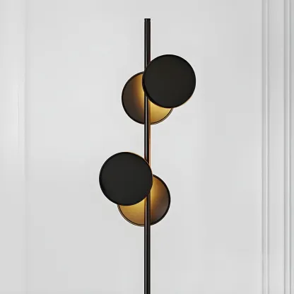 Stylish 2-Light Geometric Black Floor Lamp for Living Room Image - 4