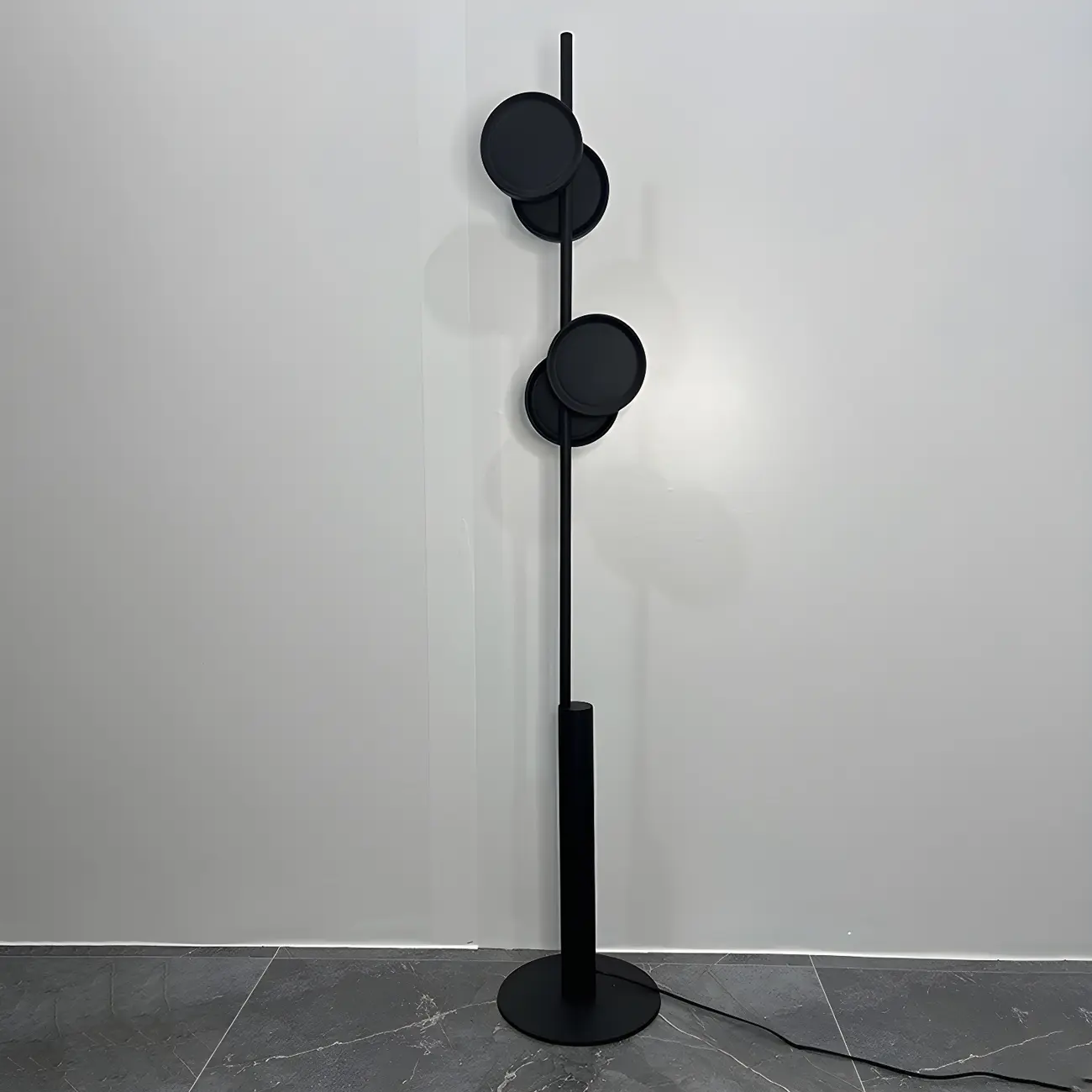Stylish 2-Light Geometric Black Floor Lamp for Living Room Image - 9 | homeyfad