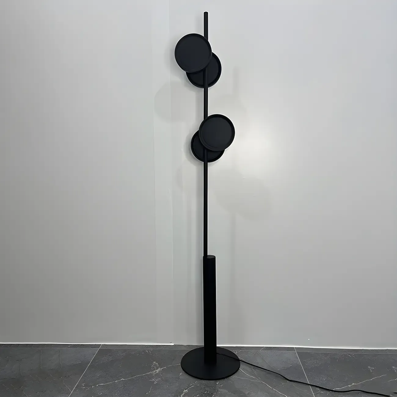 Stylish 2-Light Geometric Black Floor Lamp for Living Room Image - 9