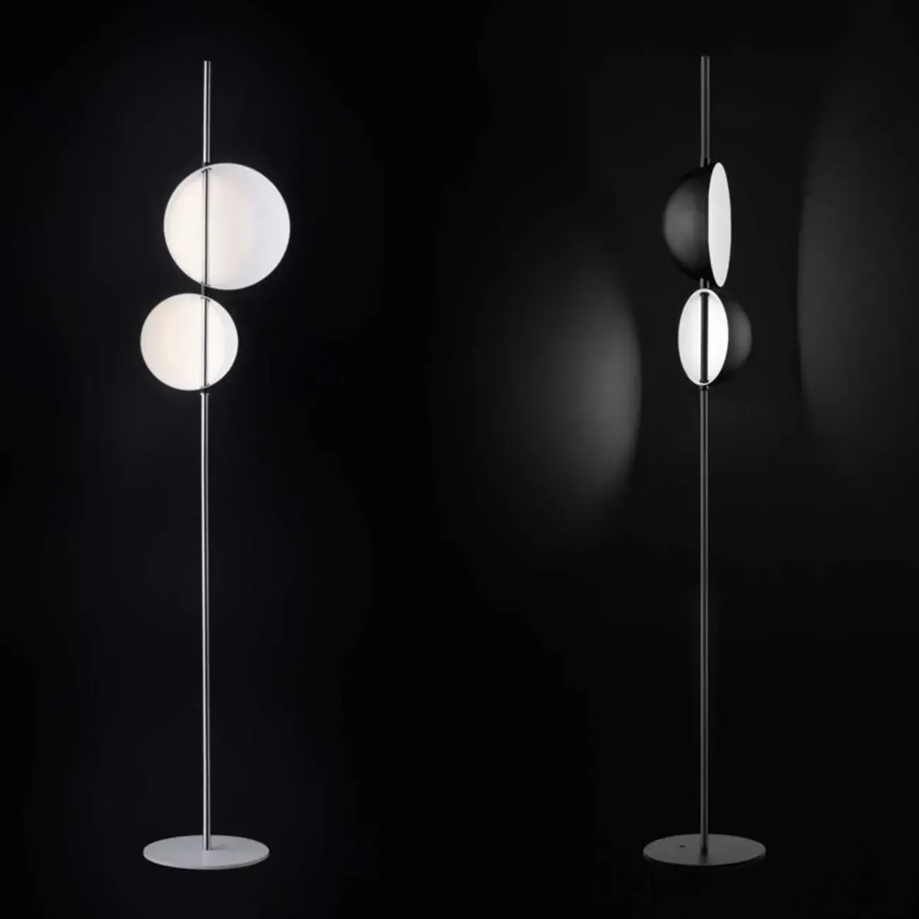 2-Light Modern LED Black Floor Lamp for Living Room Image - 1