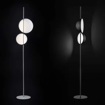 2-Light Modern LED Black Floor Lamp for Living Room Image - 1