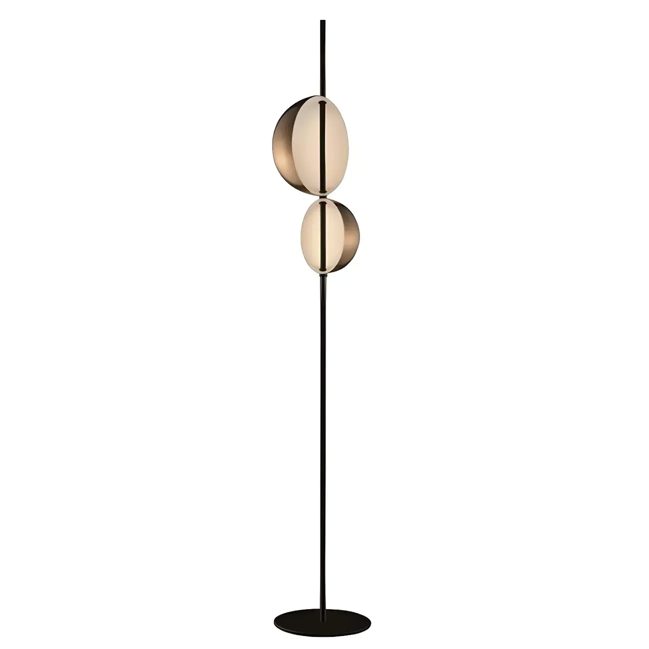 2-Light Modern LED Black Floor Lamp for Living Room Image - 2
