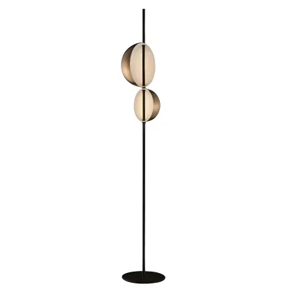 2-Light Modern LED Black Floor Lamp for Living Room Image - 2