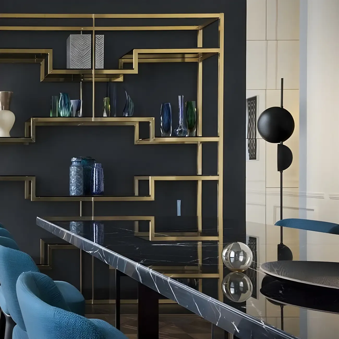 2-Light Modern LED Black Floor Lamp for Living Room Image - 4