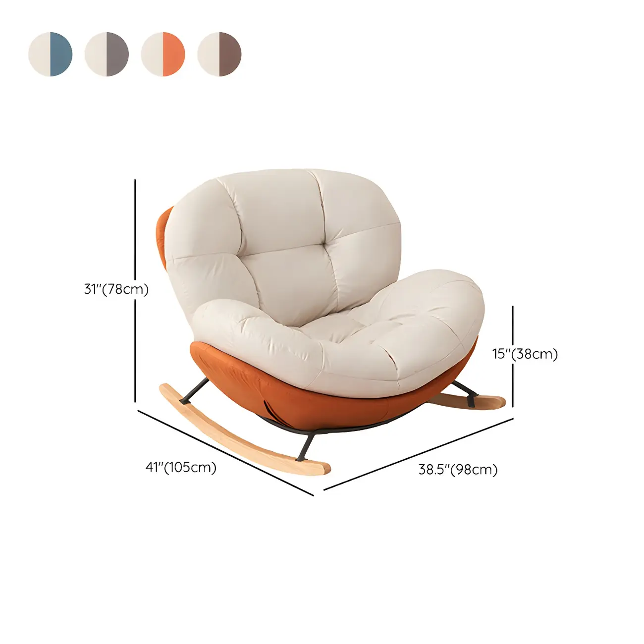 Rounded Upholstered Rocking Chair Contemporary for Bedroom #size | homeyfad