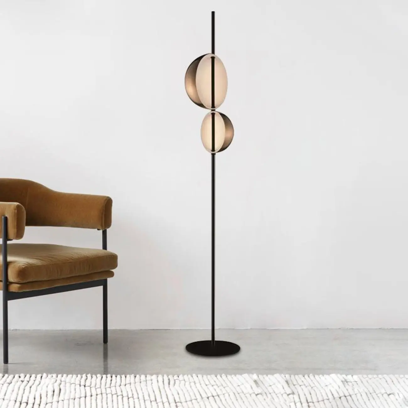 2-Light Modern LED Black Floor Lamp for Living Room Image - 6 | homeyfad