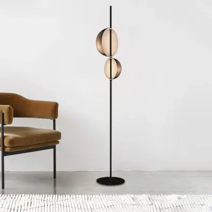 2-Light Modern LED Black Floor Lamp for Living Room Image - 6