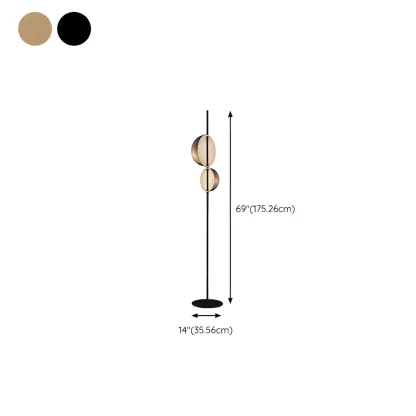 2-Light Modern LED Black Floor Lamp for Living Room #size