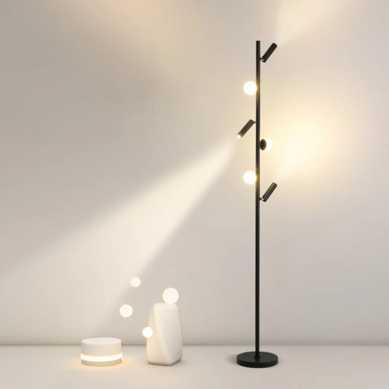 6-Light LED Black Tree Floor Lamp for Living Room Decor Image - 1 | homeyfad