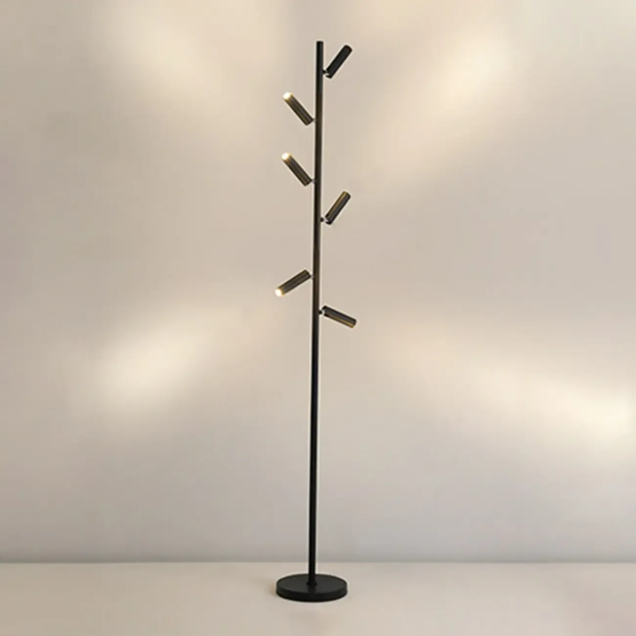 6-Light LED Black Tree Floor Lamp for Living Room Decor Image - 4