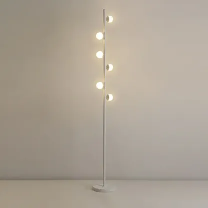 6-Light LED Black Tree Floor Lamp for Living Room Decor Image - 5