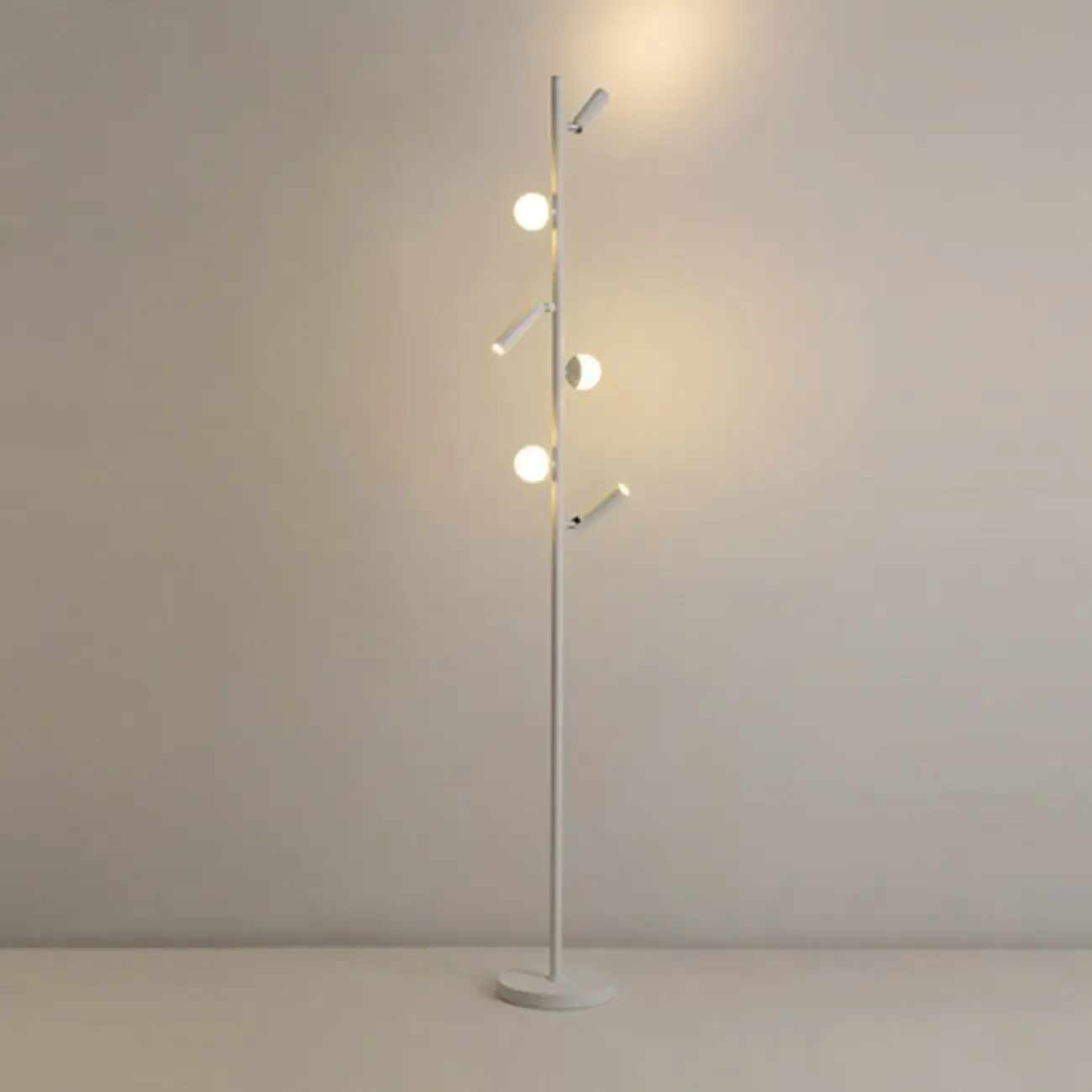 6-Light LED Black Tree Floor Lamp for Living Room Decor Image - 8