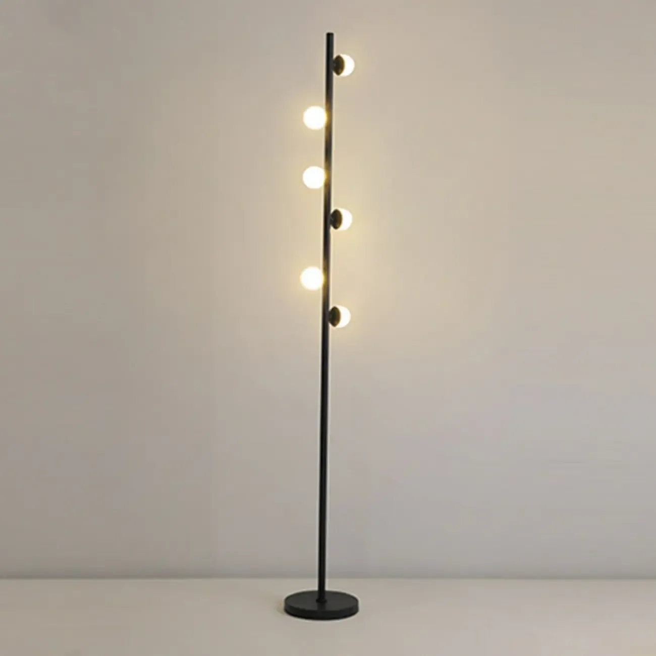 6-Light LED Black Tree Floor Lamp for Living Room Decor Image - 13