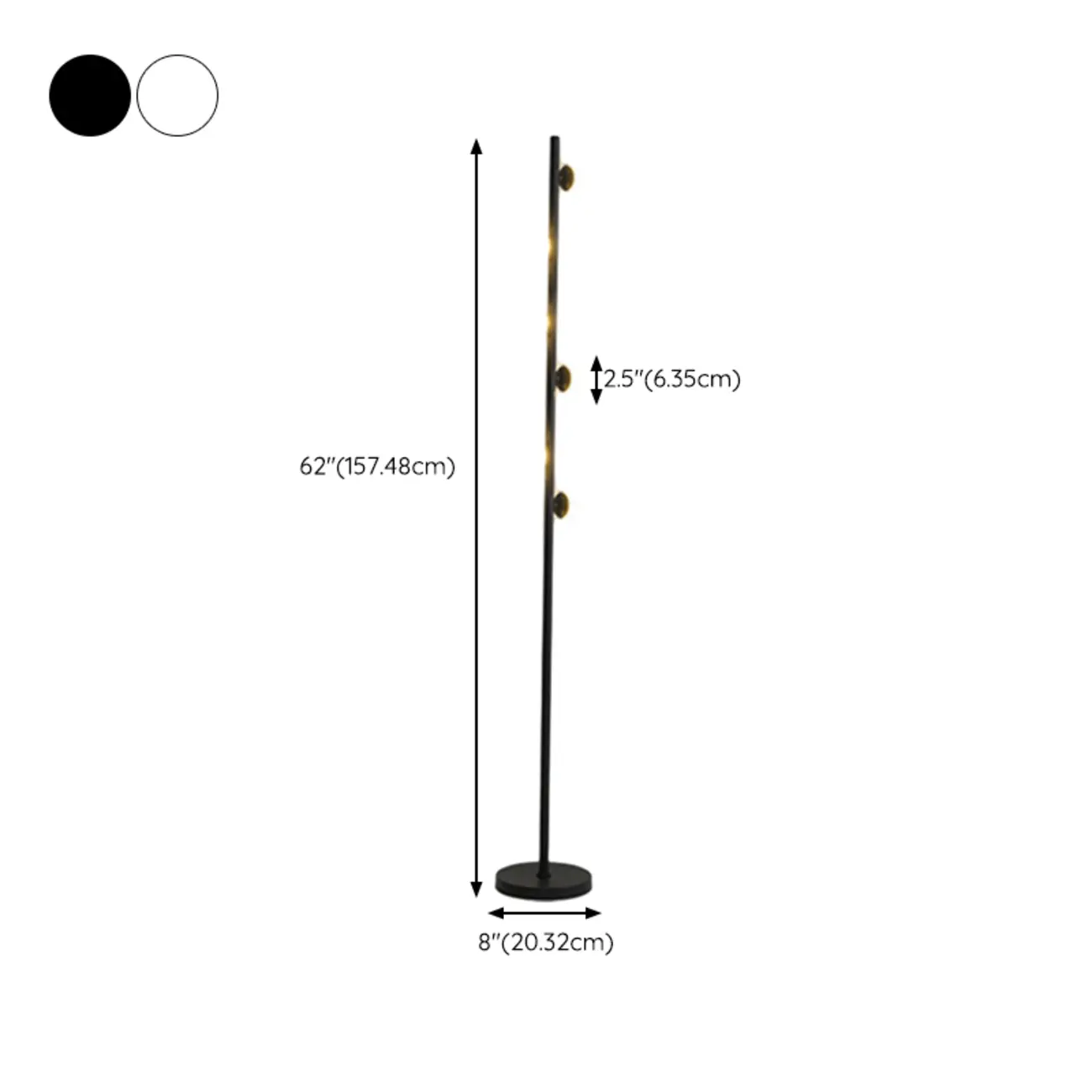 6-Light LED Black Tree Floor Lamp for Living Room Decor #size