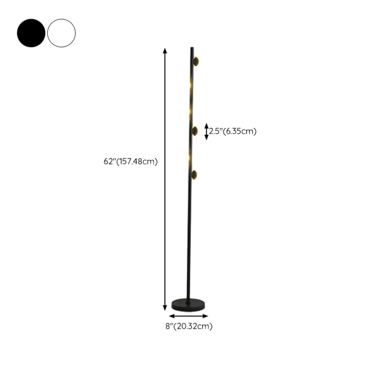 6-Light LED Black Tree Floor Lamp for Living Room Decor #size