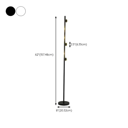 6-Light LED Black Tree Floor Lamp for Living Room Decor #size