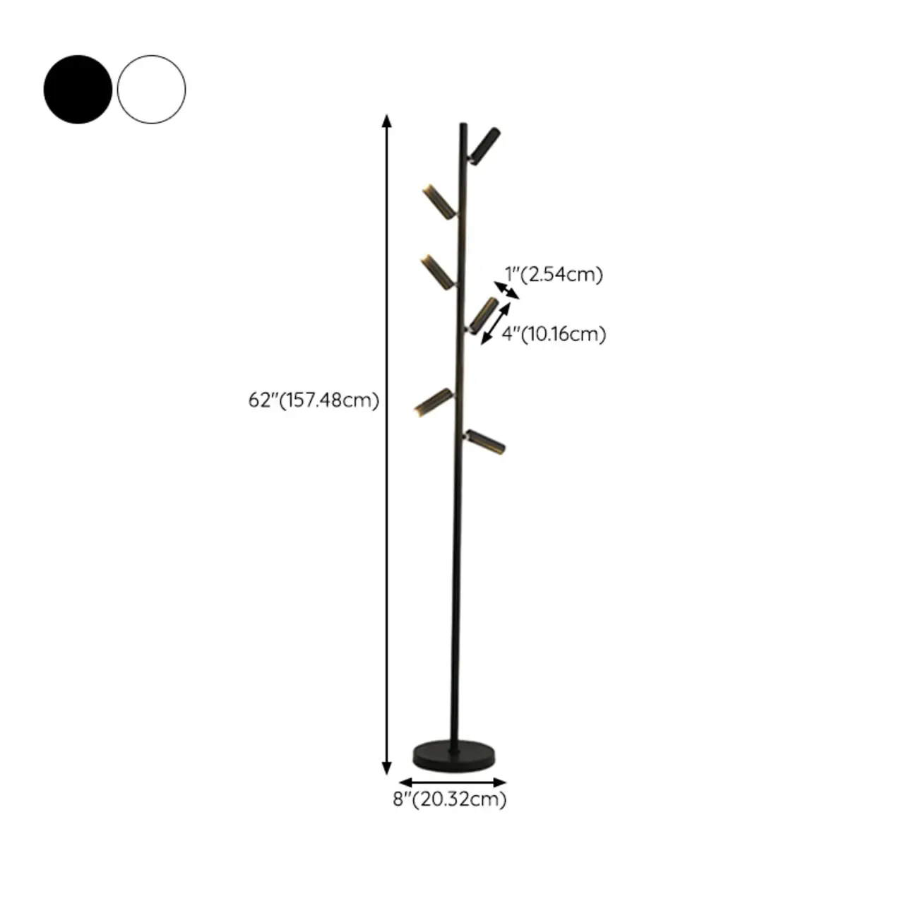 6-Light LED Black Tree Floor Lamp for Living Room Decor Image - 19