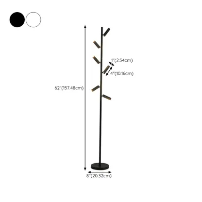6-Light LED Black Tree Floor Lamp for Living Room Decor Image - 19
