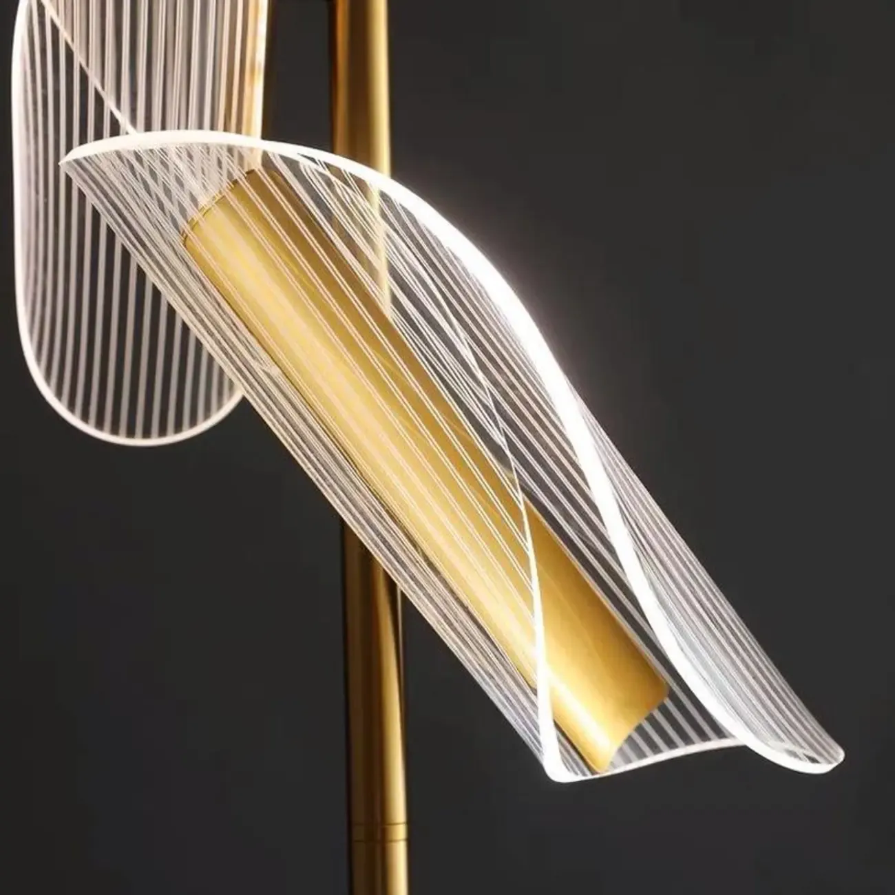 3-Light Unique Dimmable Gold Floor Lamp with Adjustable Head Image - 2