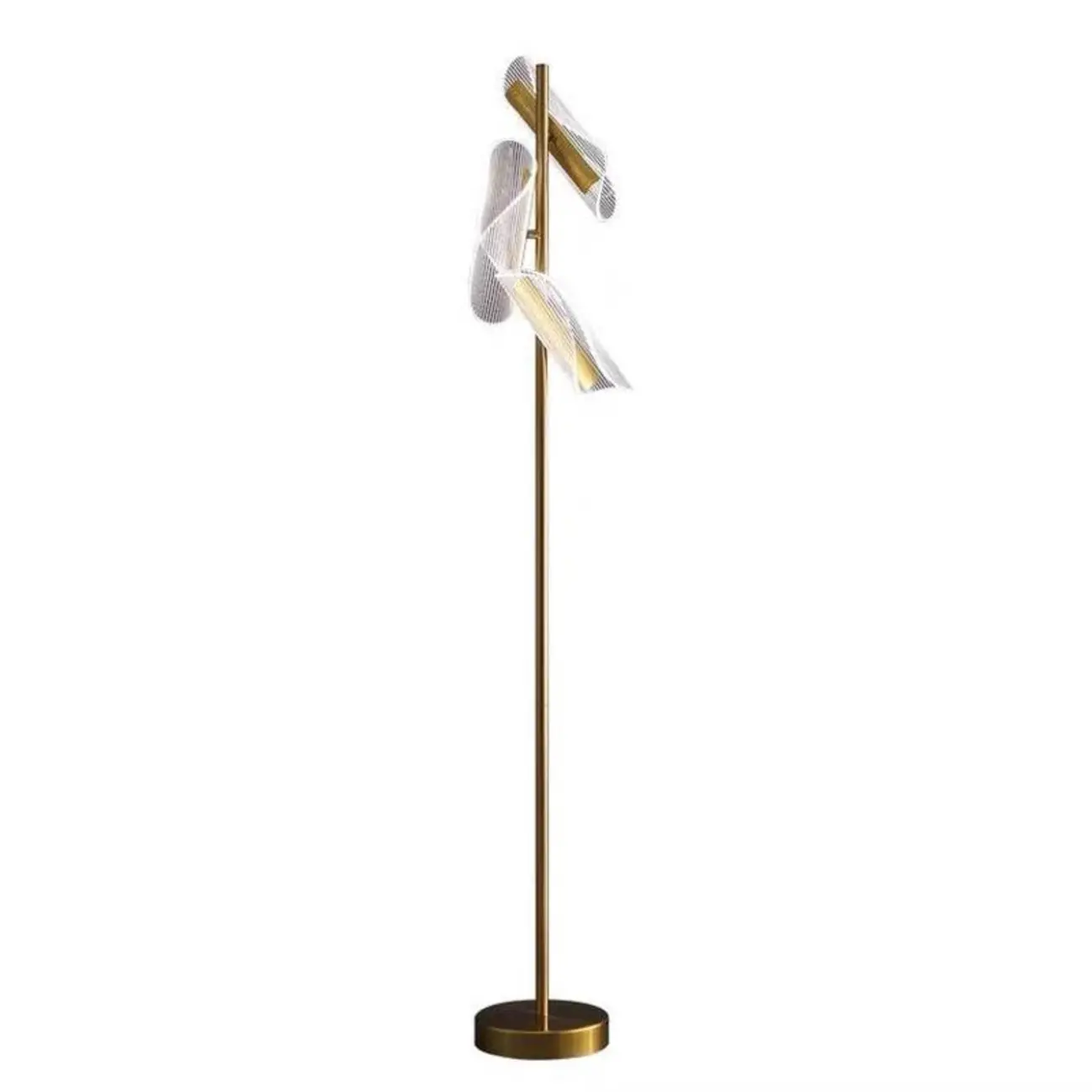 3-Light Unique Dimmable Gold Floor Lamp with Adjustable Head Image - 5 | homeyfad