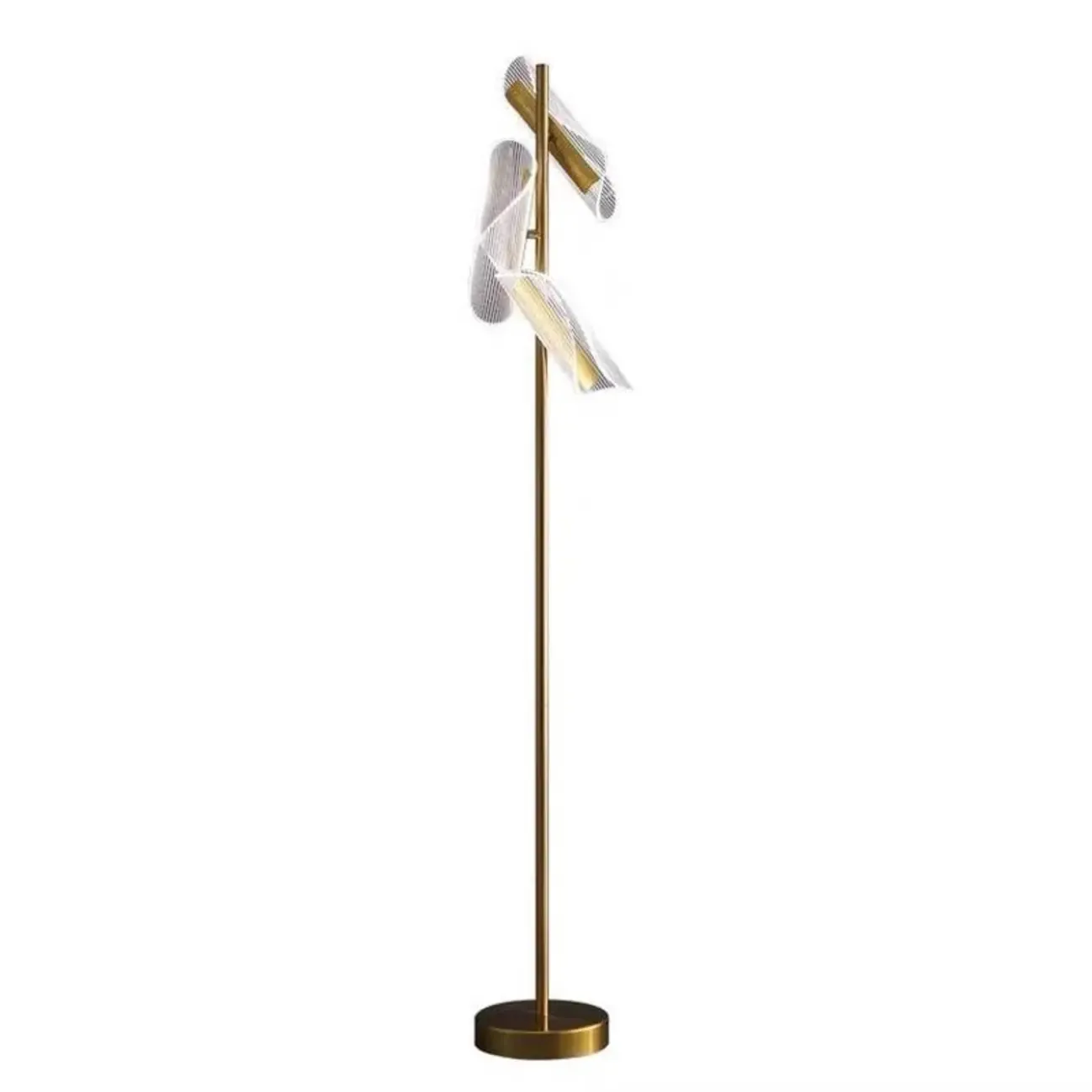 3-Light Unique Dimmable Gold Floor Lamp with Adjustable Head Image - 5