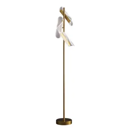 3-Light Unique Dimmable Gold Floor Lamp with Adjustable Head Image - 5