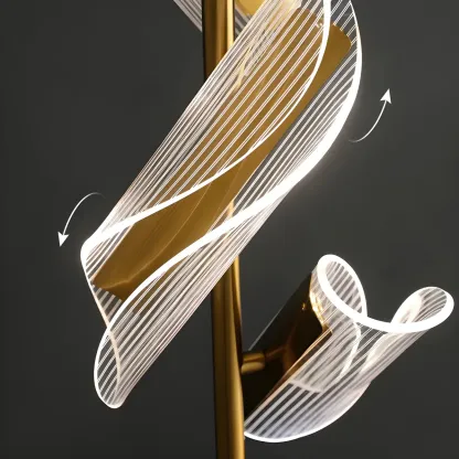 3-Light Unique Dimmable Gold Floor Lamp with Adjustable Head Image - 8