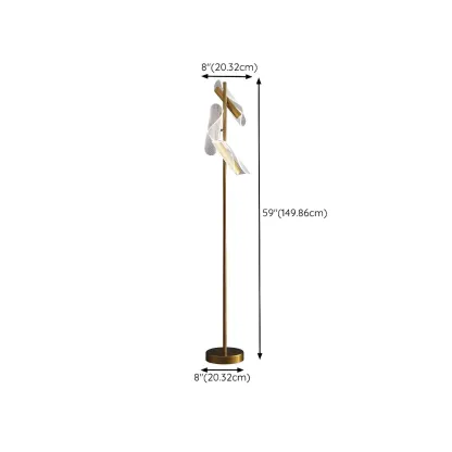 3-Light Unique Dimmable Gold Floor Lamp with Adjustable Head #size