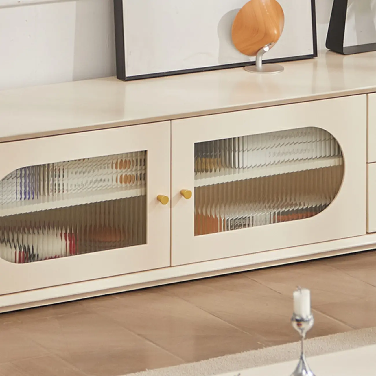 Stylish Pine Wood TV Stand with 4-Drawers for Living Room Image - 5 | homeyfad