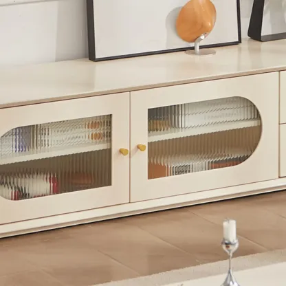 Stylish Pine Wood TV Stand with 4-Drawers for Living Room Image - 5