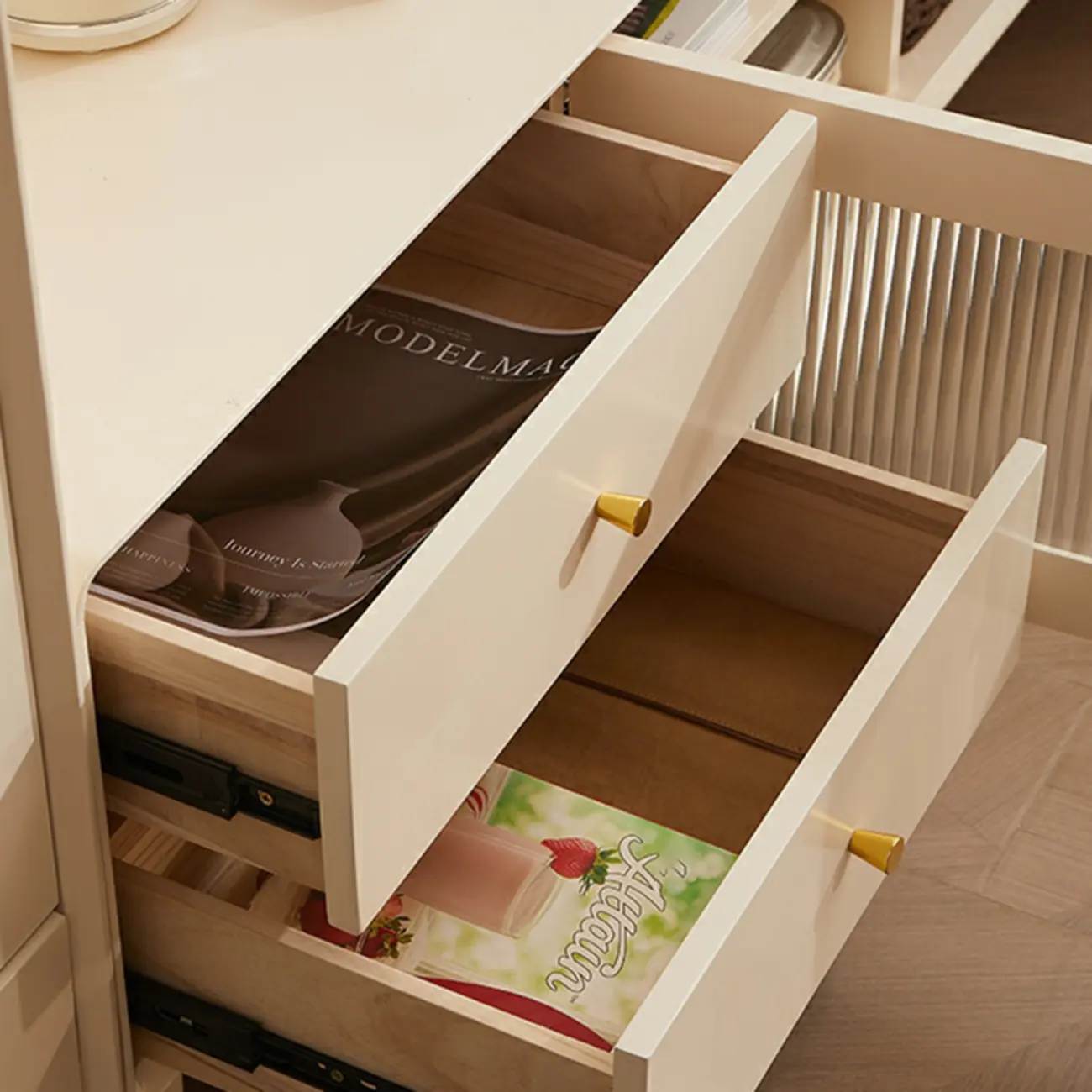 Stylish Pine Wood TV Stand with 4-Drawers for Living Room Image - 7 | homeyfad