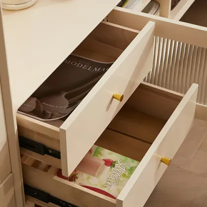 Stylish Pine Wood TV Stand with 4-Drawers for Living Room Image - 7