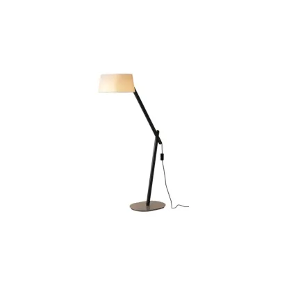 Elegant Arched Wood Floor Lamp with Beige Fabric Shade Image - 5