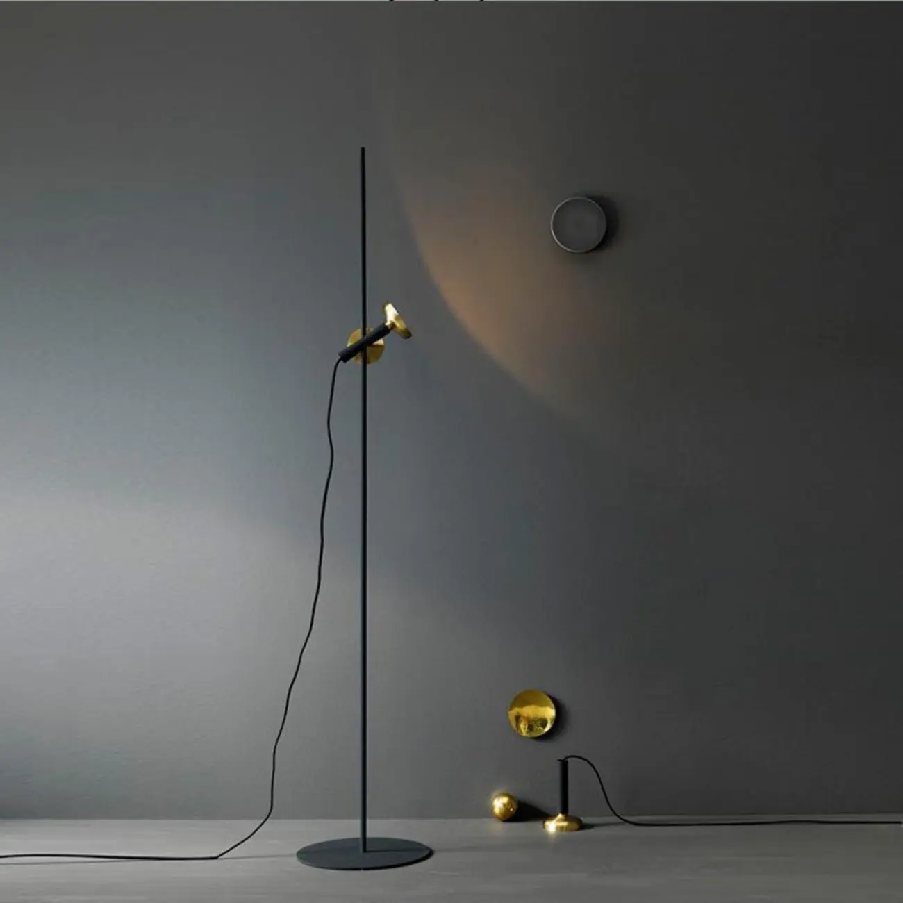 Modern Geometric Black Gold Floor Lamp for Living Room Image - 1 | homeyfad