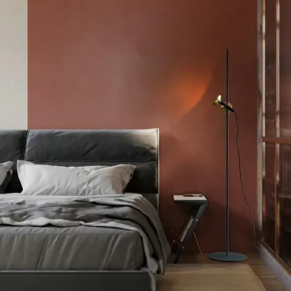 Modern Geometric Black Gold Floor Lamp for Living Room Image - 2
