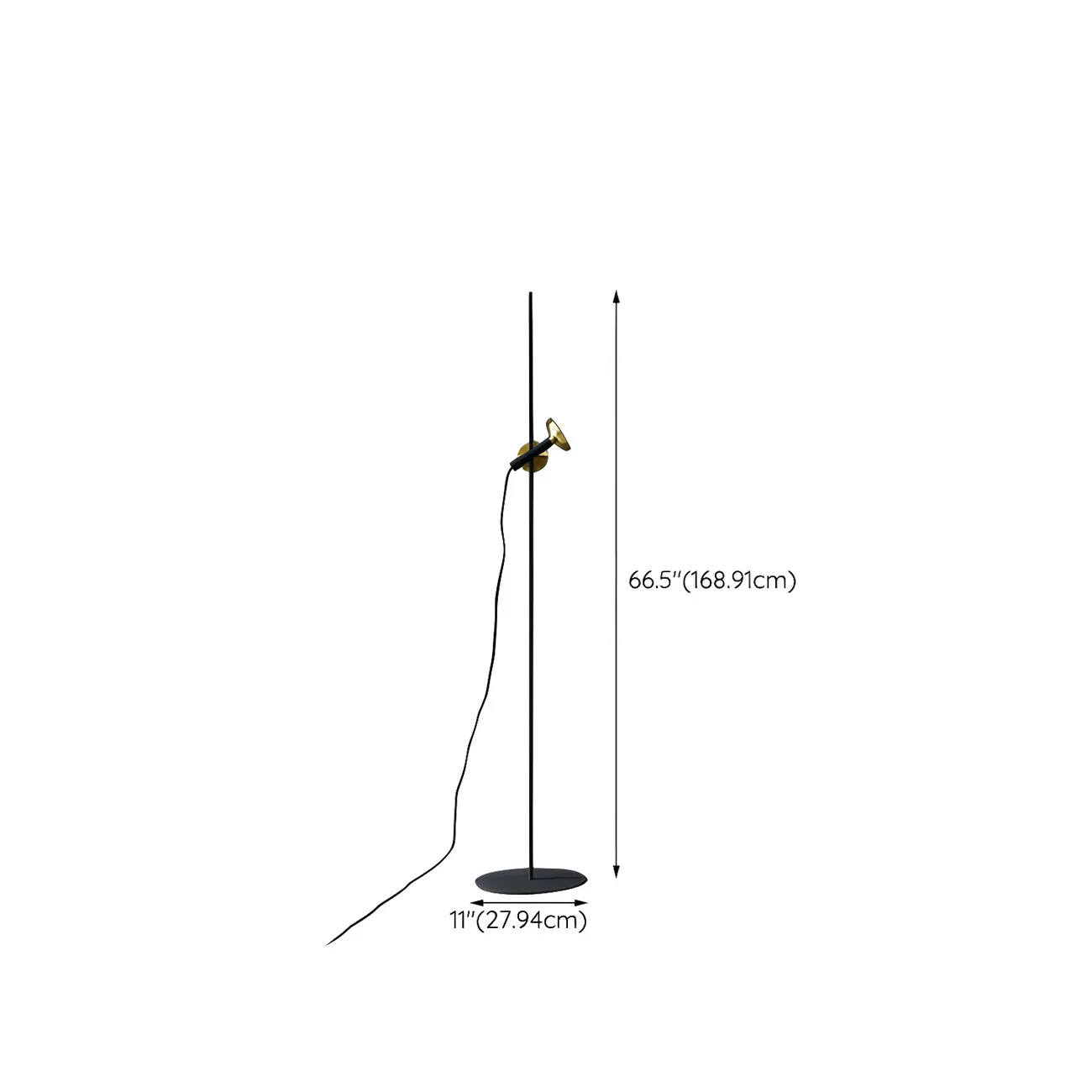 Modern Geometric Black Gold Floor Lamp for Living Room #size
