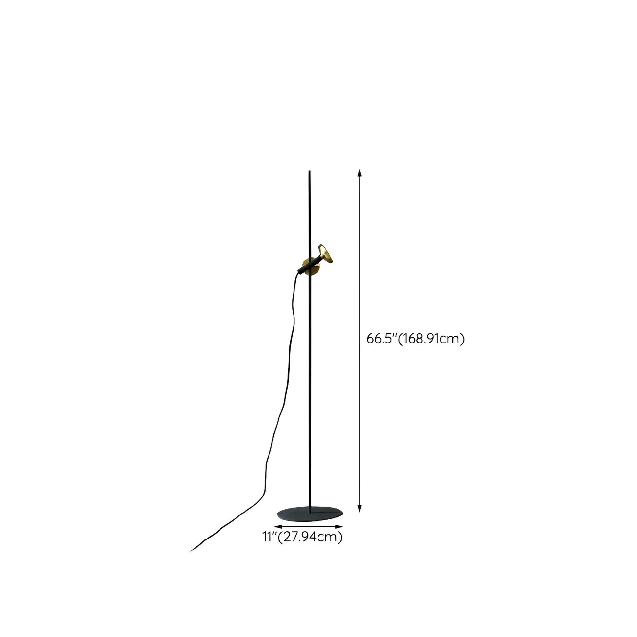 Modern Geometric Black Gold Floor Lamp for Living Room #size