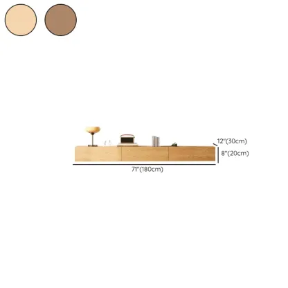 Classic Wall-Mounted Natural Wood TV Stand for Living Room #size