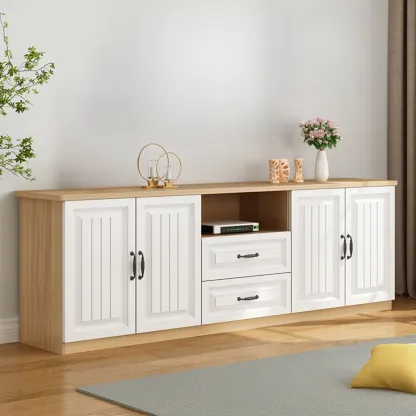 Minimalist Wooden TV Stand with Ample Storage for Home Use Image - 5