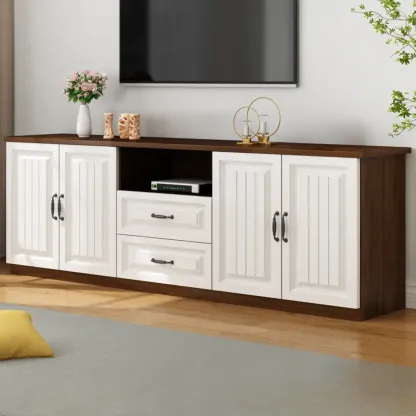 Minimalist Wooden TV Stand with Ample Storage for Home Use Image - 6