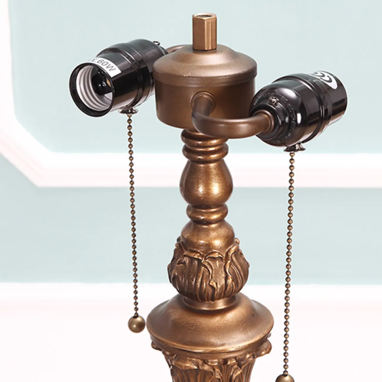 2-Light Antique Stained Glass Dome Floor Lamp for Cozy Interiors Image - 6 | homeyfad