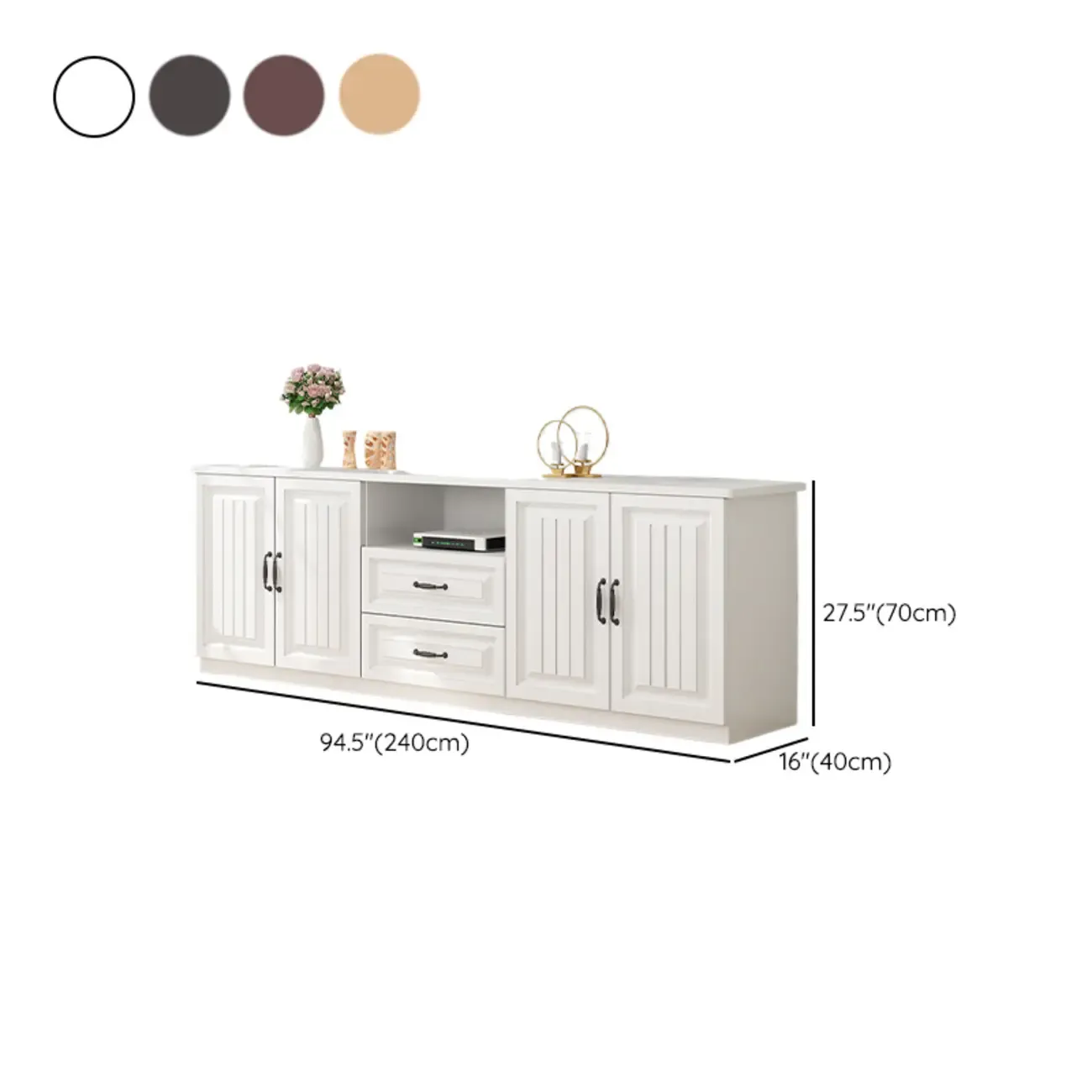 Minimalist Wooden TV Stand with Ample Storage for Home Use Image - 18