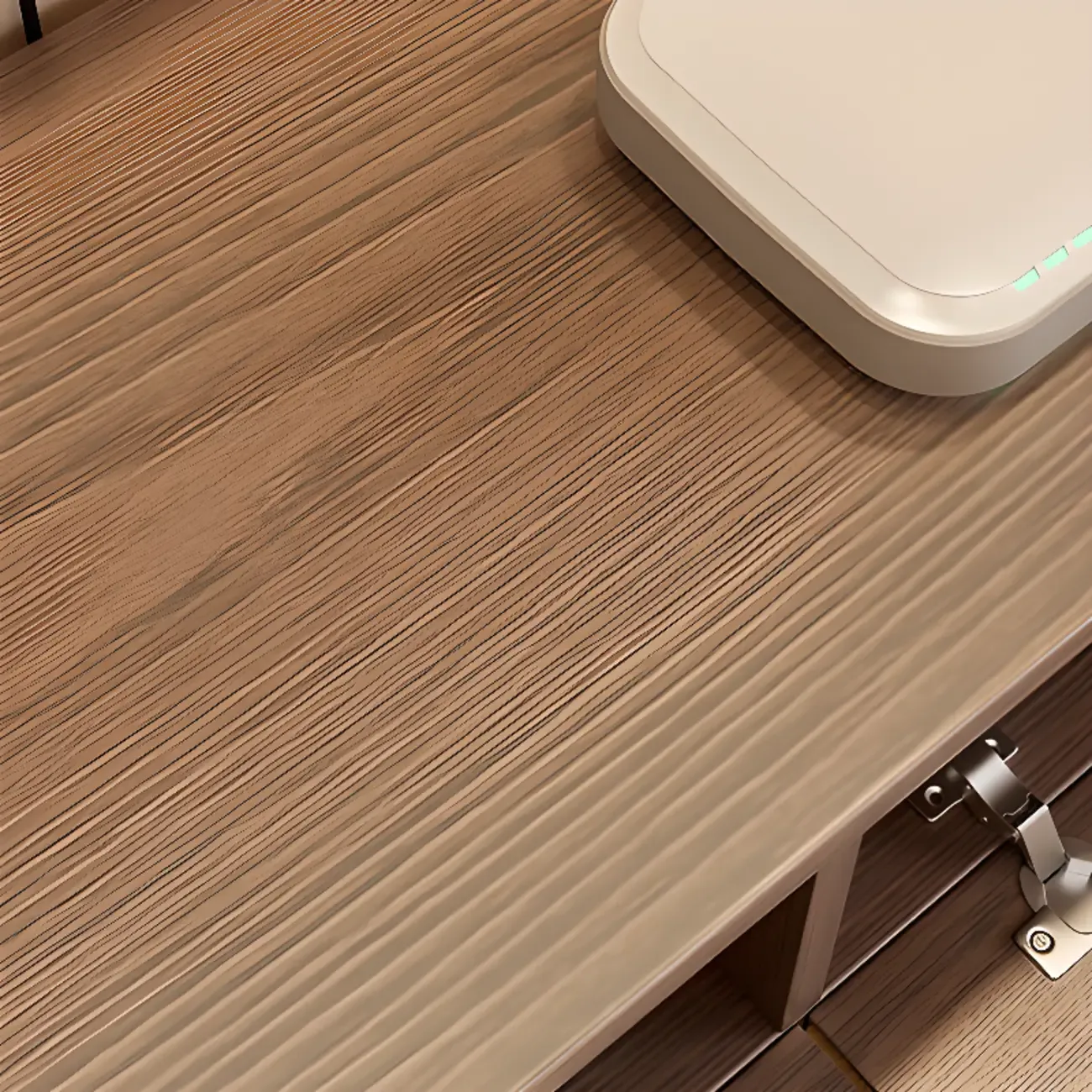 Vintage Wooden Wall-Mounted TV Stand with Lighting for Parlor Image - 4