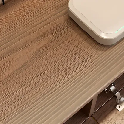 Vintage Wooden Wall-Mounted TV Stand with Lighting for Parlor Image - 4