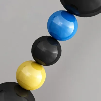 Globe Glass Shade Floor Lamp with Stacked Colorful Balls Image - 7