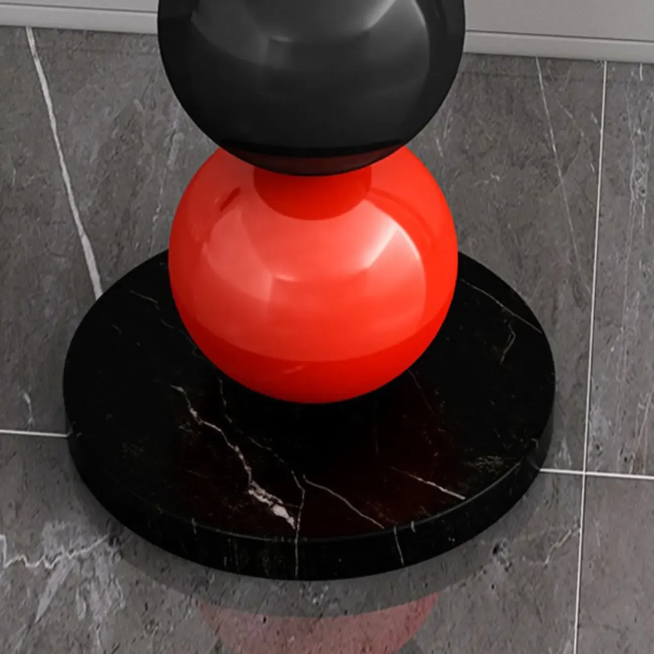 Globe Glass Shade Floor Lamp with Stacked Colorful Balls Image - 8