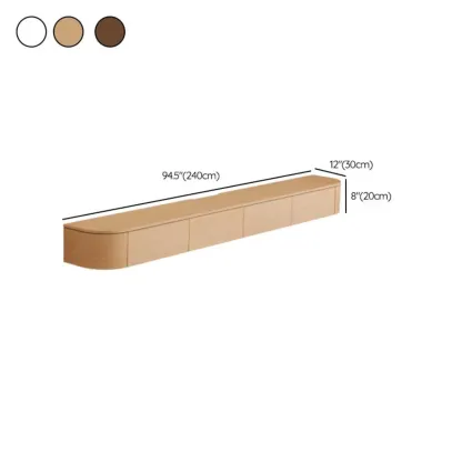 Vintage Wooden Wall-Mounted TV Stand with Lighting for Parlor Image - 13