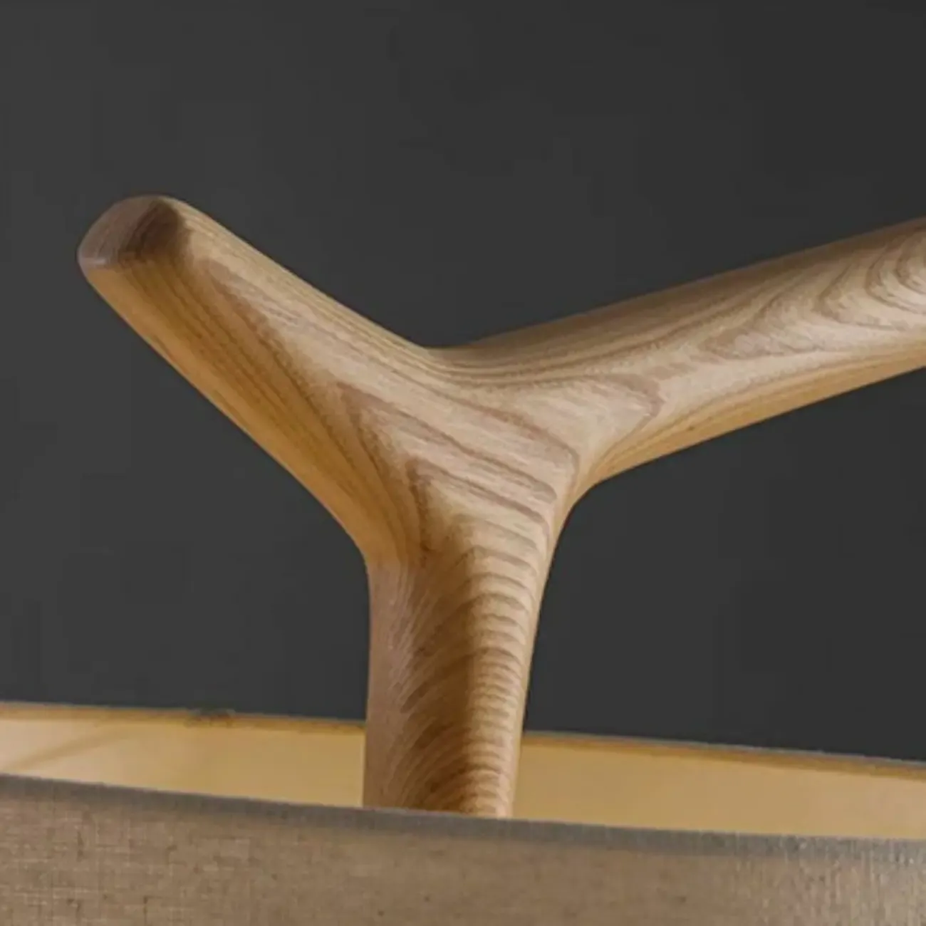 Tripod Wooden Arc Floor Lamp with Fabric Shade for Living Room Image - 8