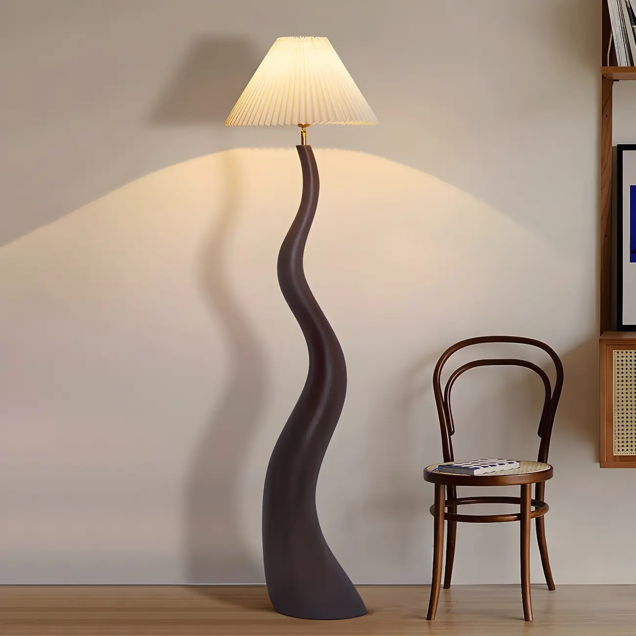 Oriental Resin Wave Floor Lamp for Living Room Decor Image - 1 | homeyfad