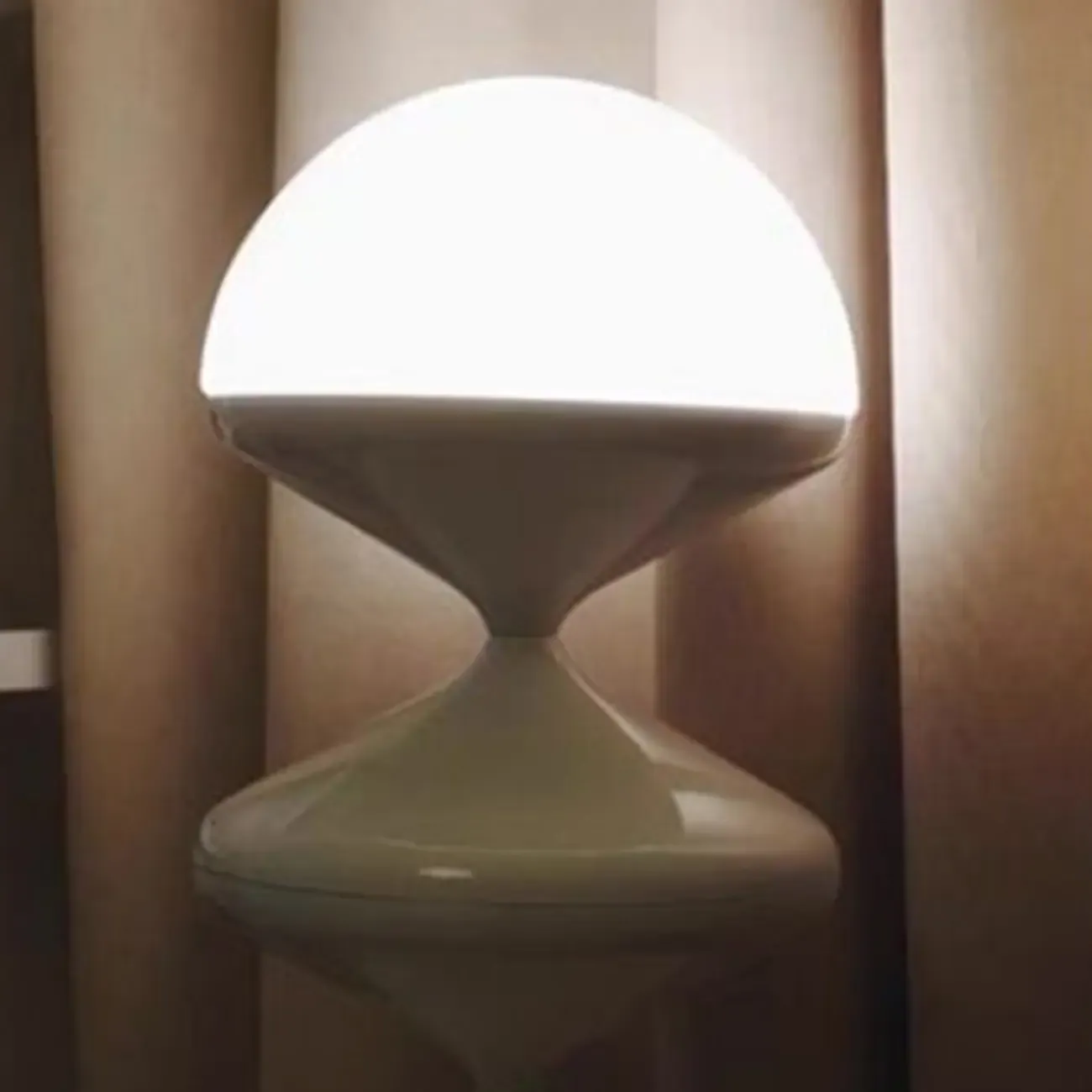 Unique Black Floor Lamp with White Acrylic Dome Shade Image - 7